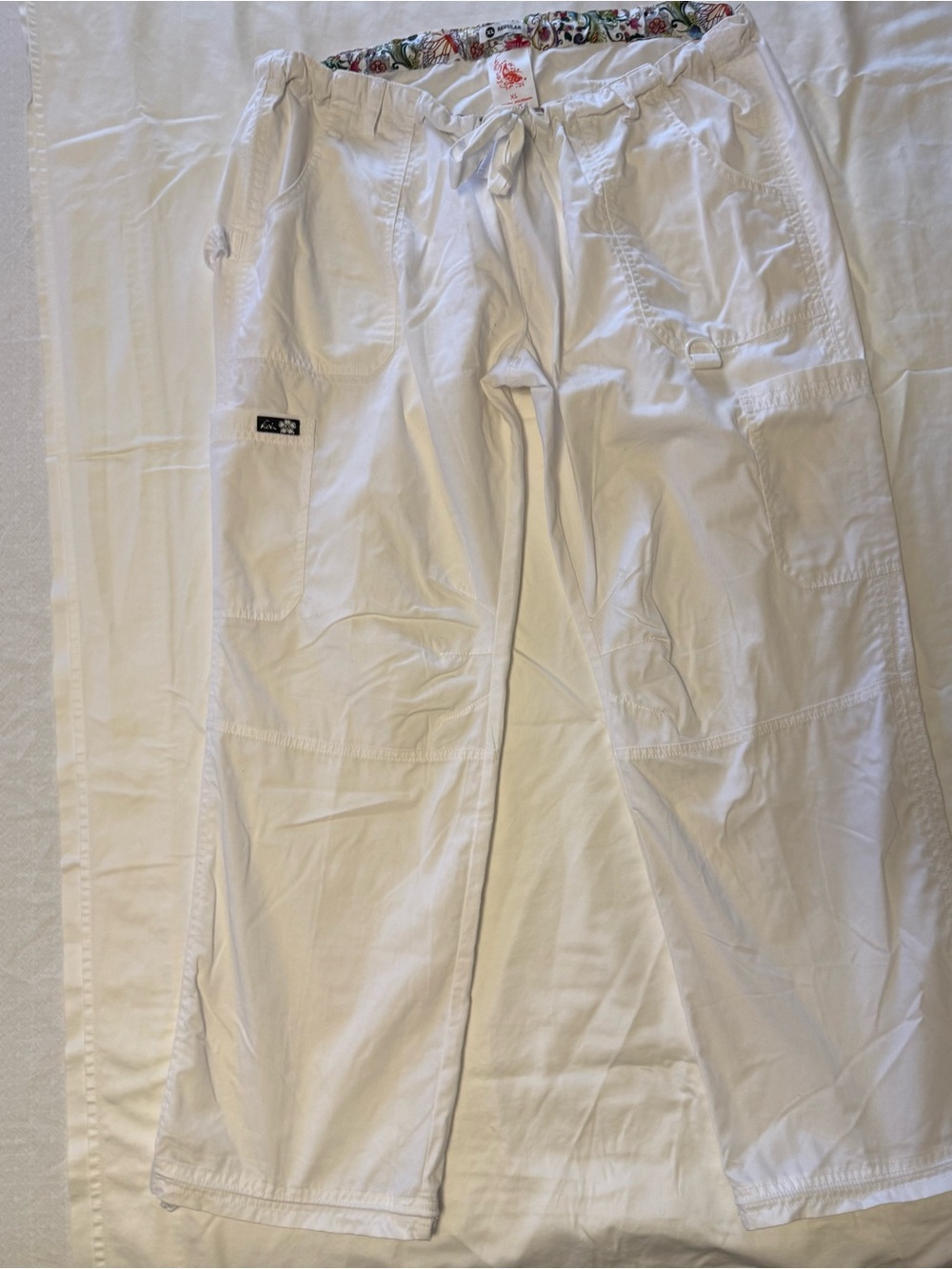 White Women’s Cargo Drawstring Pants - Brand: Koi
